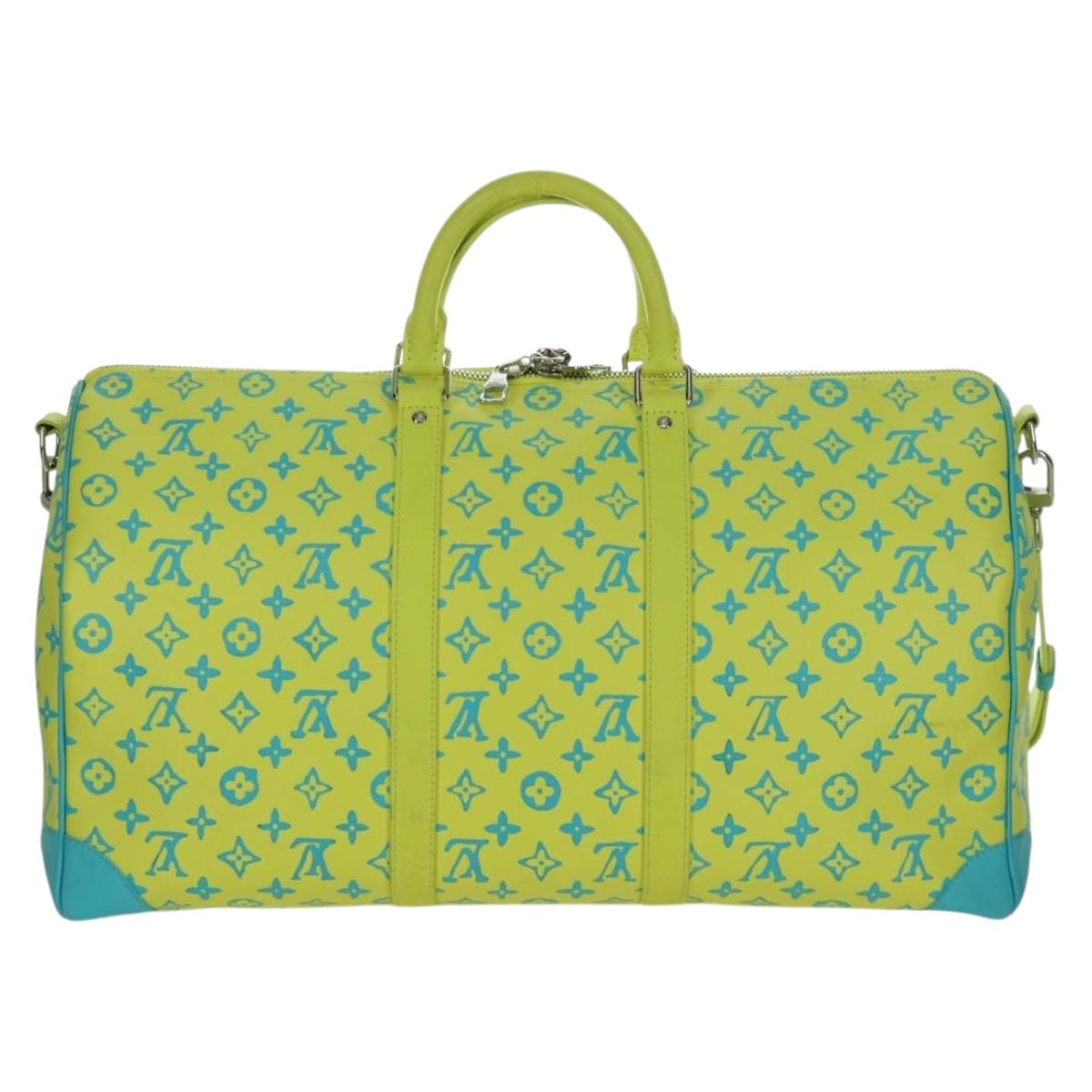 LOUIS VUITTON Playground Keepall Bandouliere 50 Bag Yellow M21869 Auth AMZ519SM
