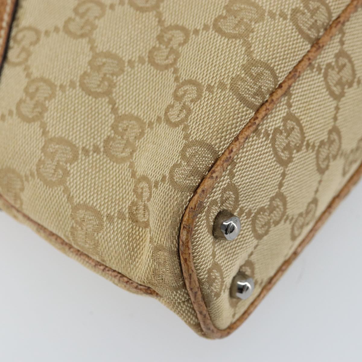 GUCCI GG Canvas Hand Bag Beige Silver 113015 Auth AMZ533A