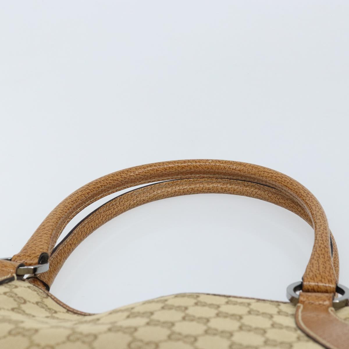 GUCCI GG Canvas Hand Bag Beige Silver 113015 Auth AMZ533A