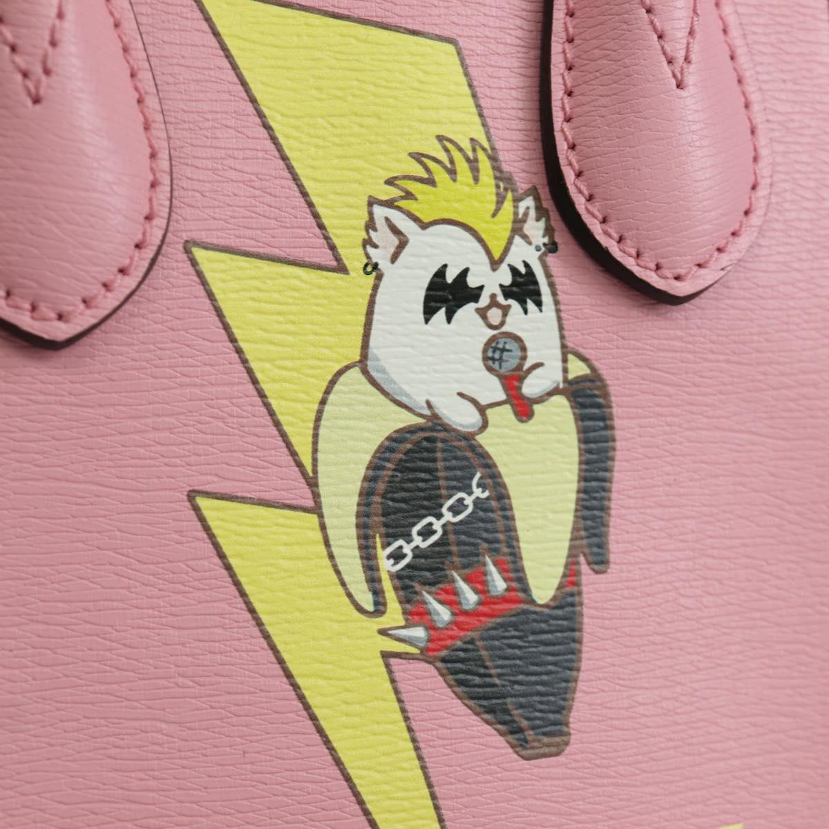 GUCCI Bananya Mini Tote Bag Leather 2way Pink Gold 671623 Auth AMZ534M