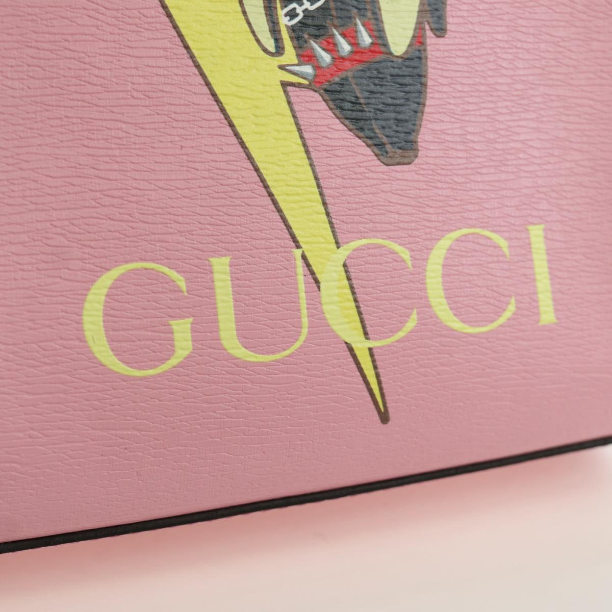 GUCCI Bananya Mini Tote Bag Leather 2way Pink Gold 671623 Auth AMZ534M