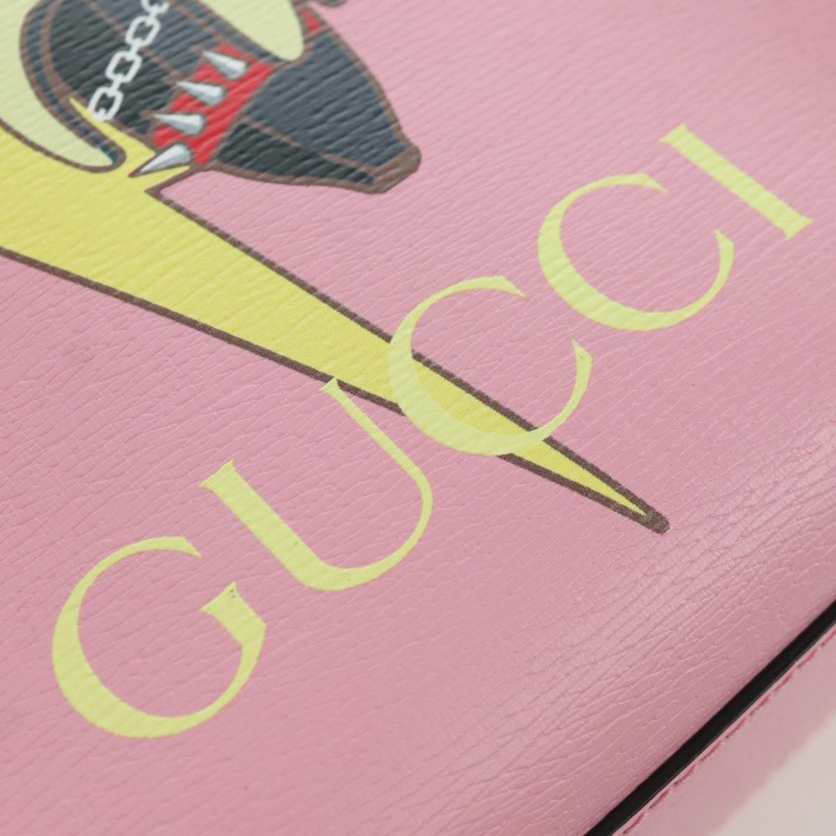 GUCCI Bananya Mini Tote Bag Leather 2way Pink Gold 671623 Auth AMZ535M