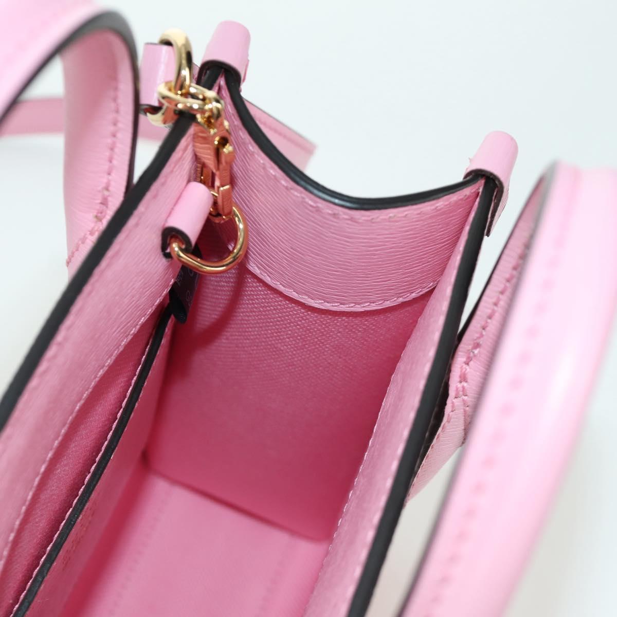 GUCCI Bananya Mini Tote Bag Leather 2way Pink Gold 671623 Auth AMZ535M