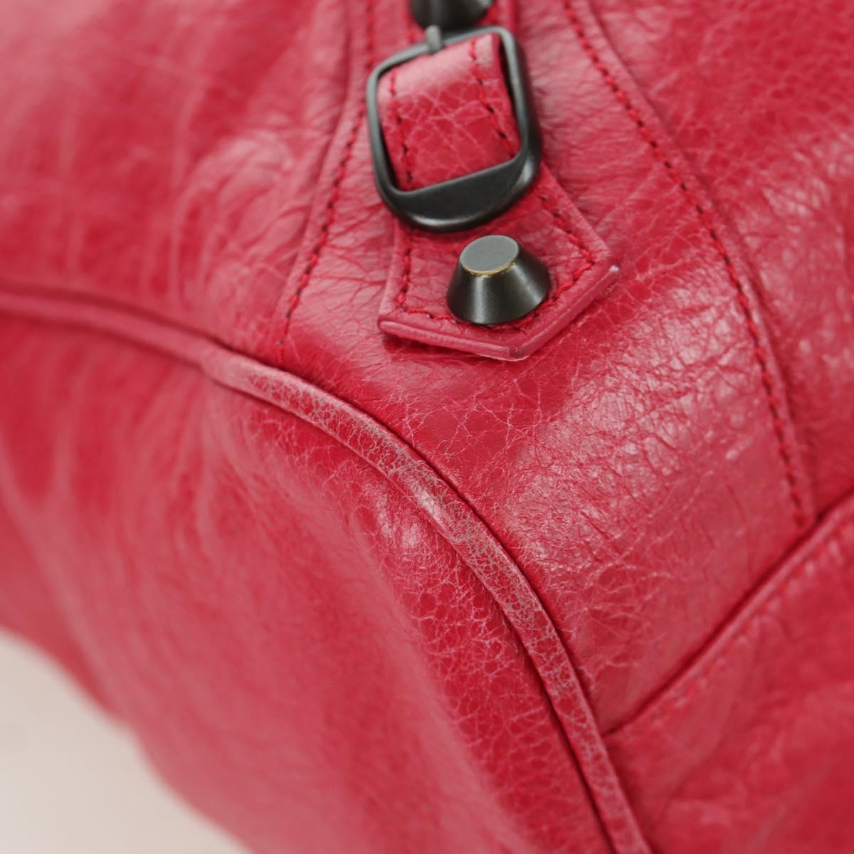 BALENCIAGA The City Hand Bag Leather 2way Red 235216 Auth AMZ544V