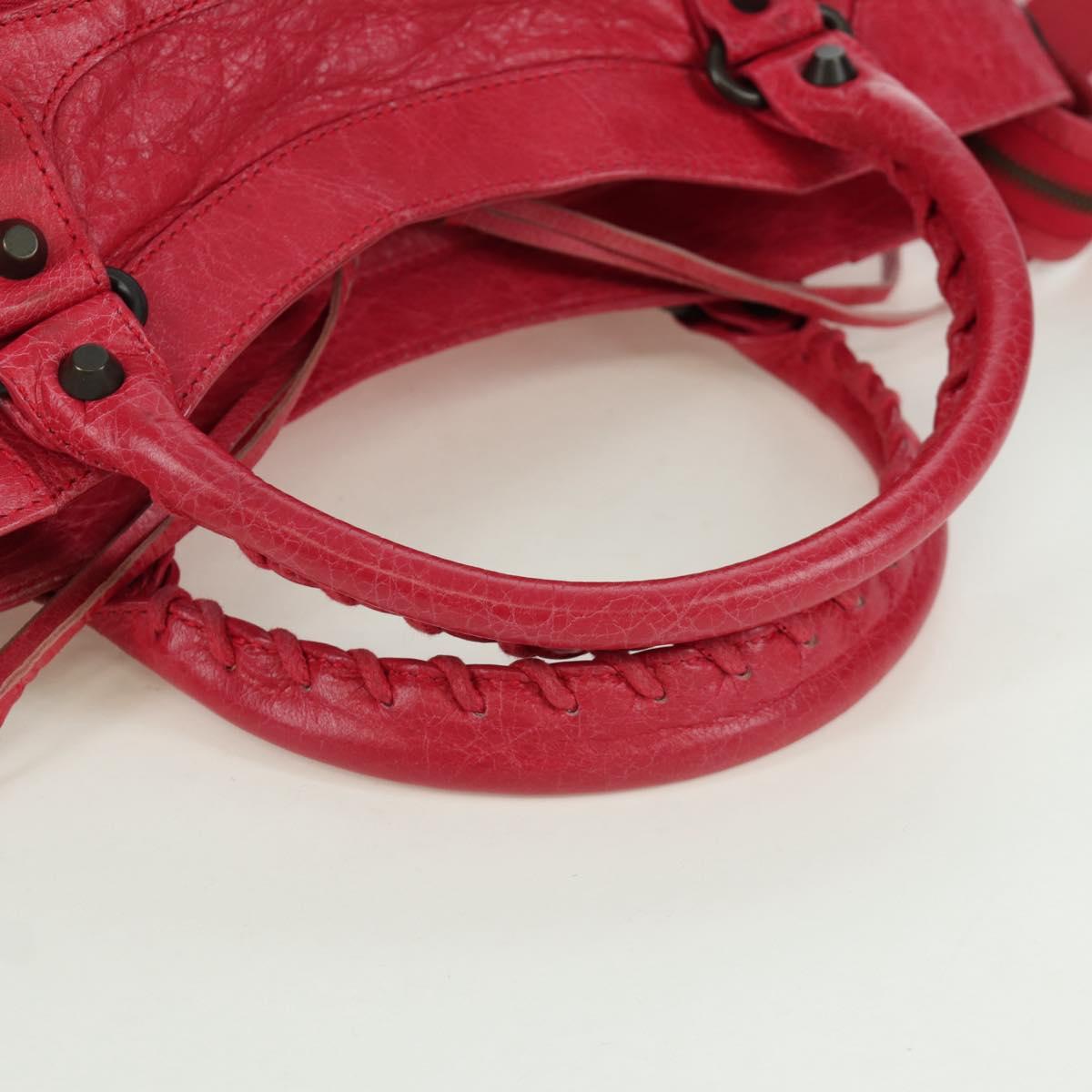 BALENCIAGA The City Hand Bag Leather 2way Red 235216 Auth AMZ544V