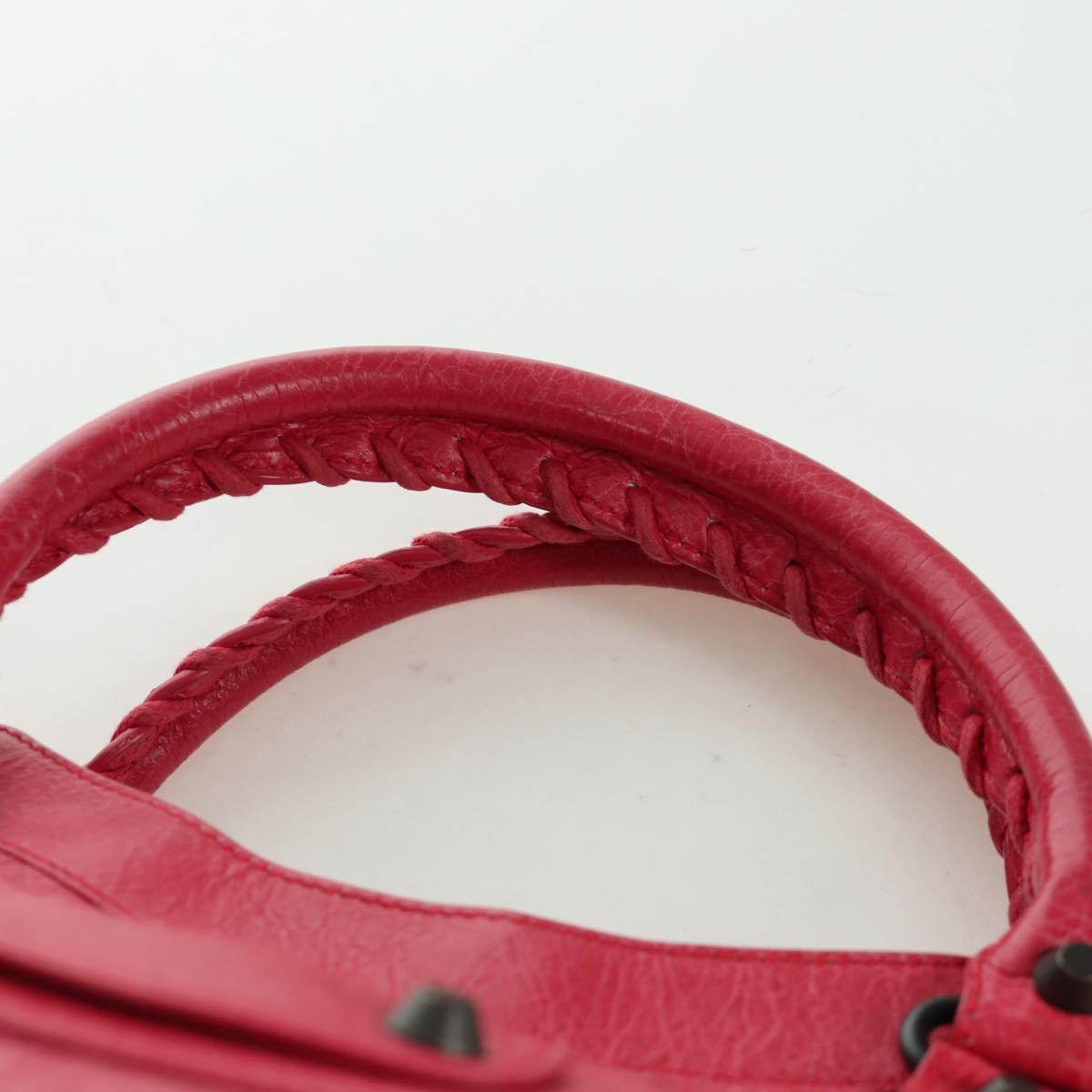 BALENCIAGA The City Hand Bag Leather 2way Red 235216 Auth AMZ544V