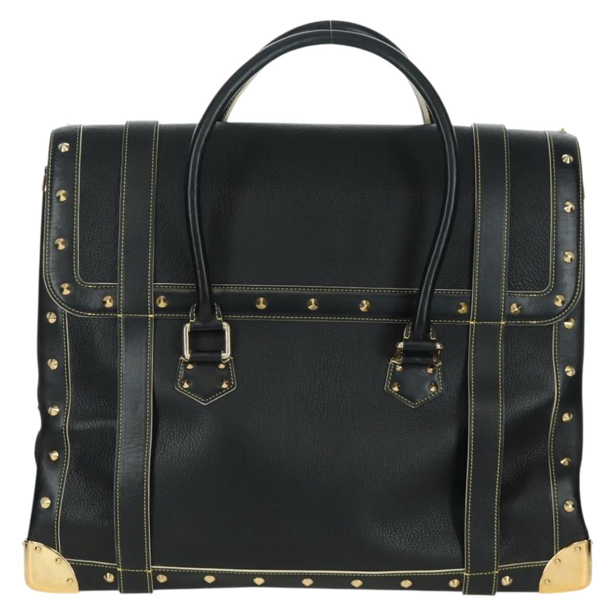 LOUIS VUITTON Suhari Extravagan Hand Bag Leather Black LV Auth AMZ548SM
