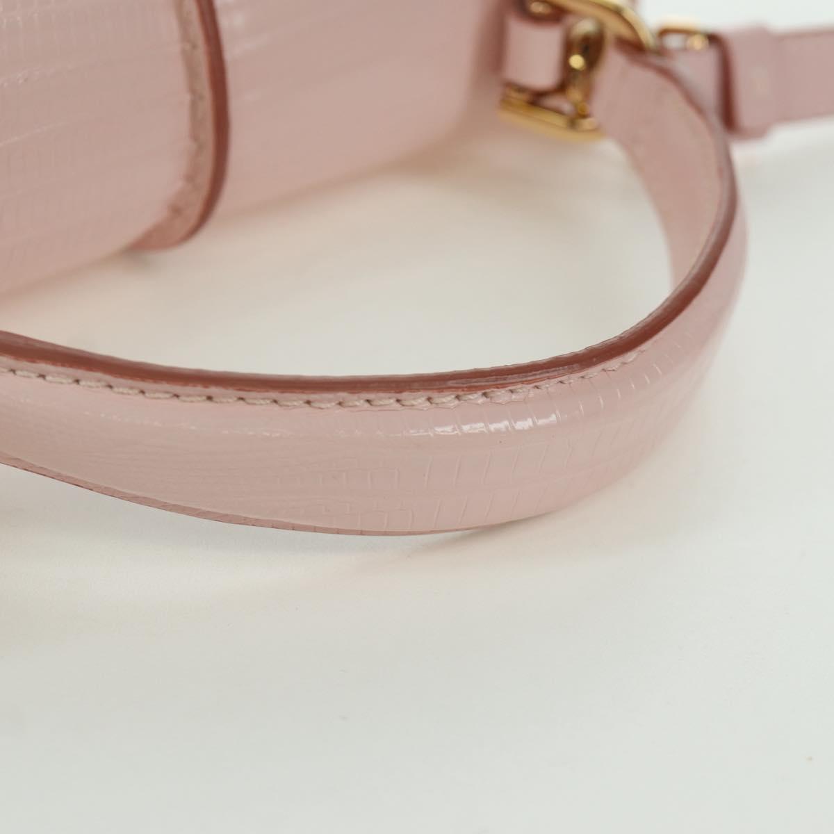 TOD’S Timeless T Hand Bag Leather 2way Pink Gold Auth AMZ549SAM