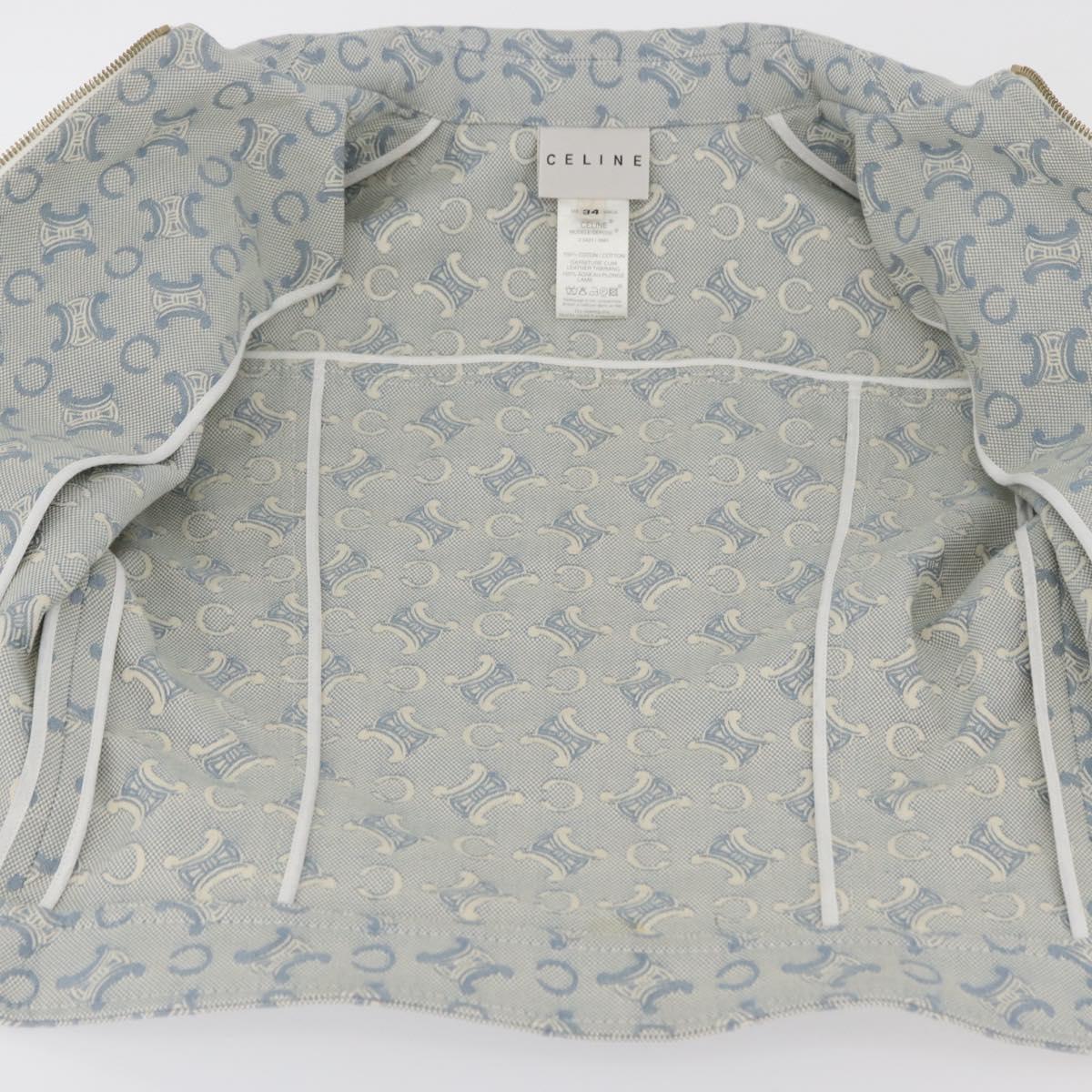CELINE C Macadam Canvas Jacket Light Blue Auth AMZ552M