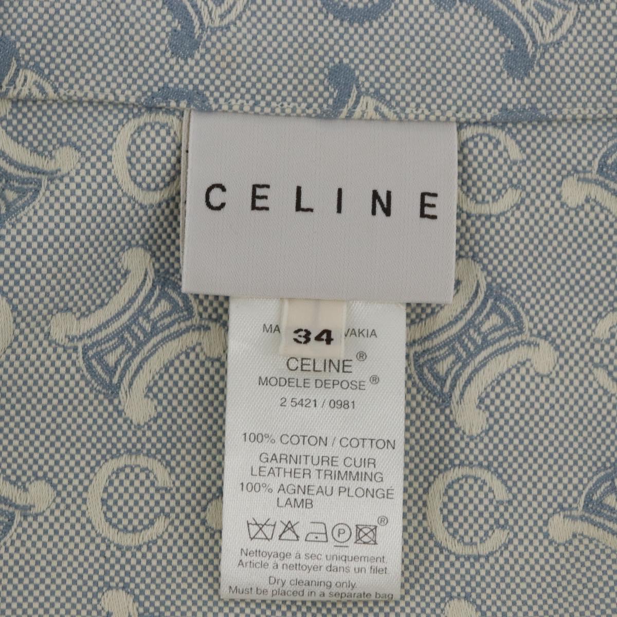 CELINE C Macadam Canvas Jacket Light Blue Auth AMZ552M