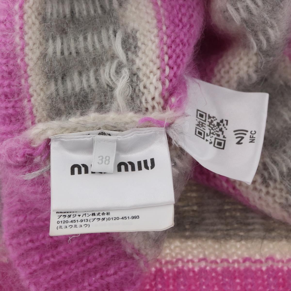 Miu Miu Knitted Fabrics Sweatshirt Mohair Pink Auth AMZ554SAM