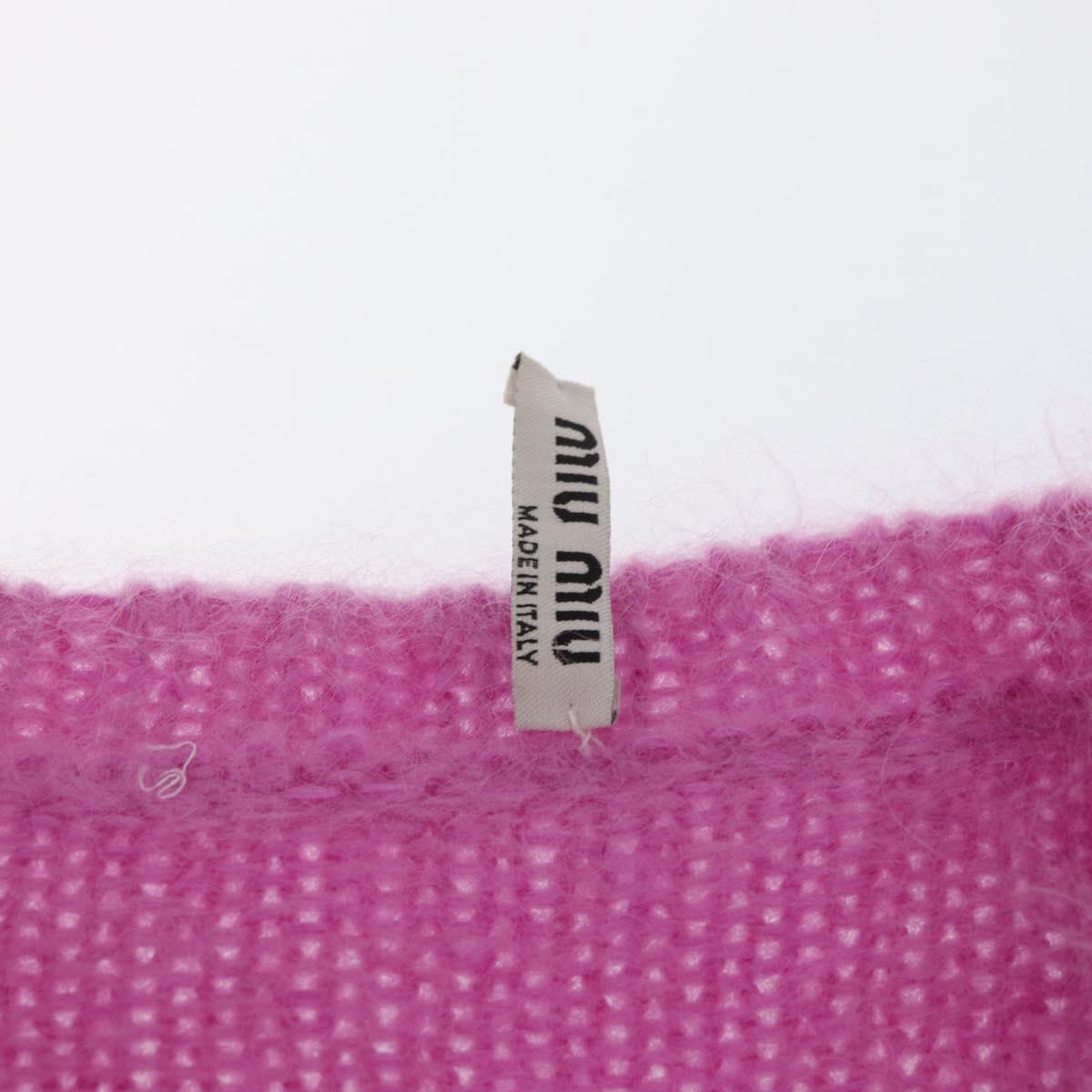 Miu Miu Knitted Fabrics Sweatshirt Mohair Pink Auth AMZ554SAM