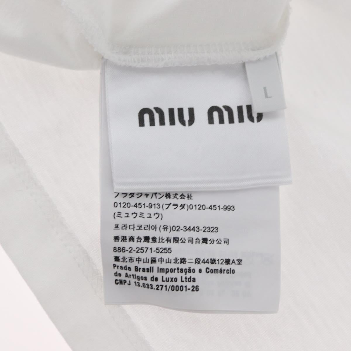Miu Miu Short Sleeved T Shirt Cotton White Auth AMZ555M