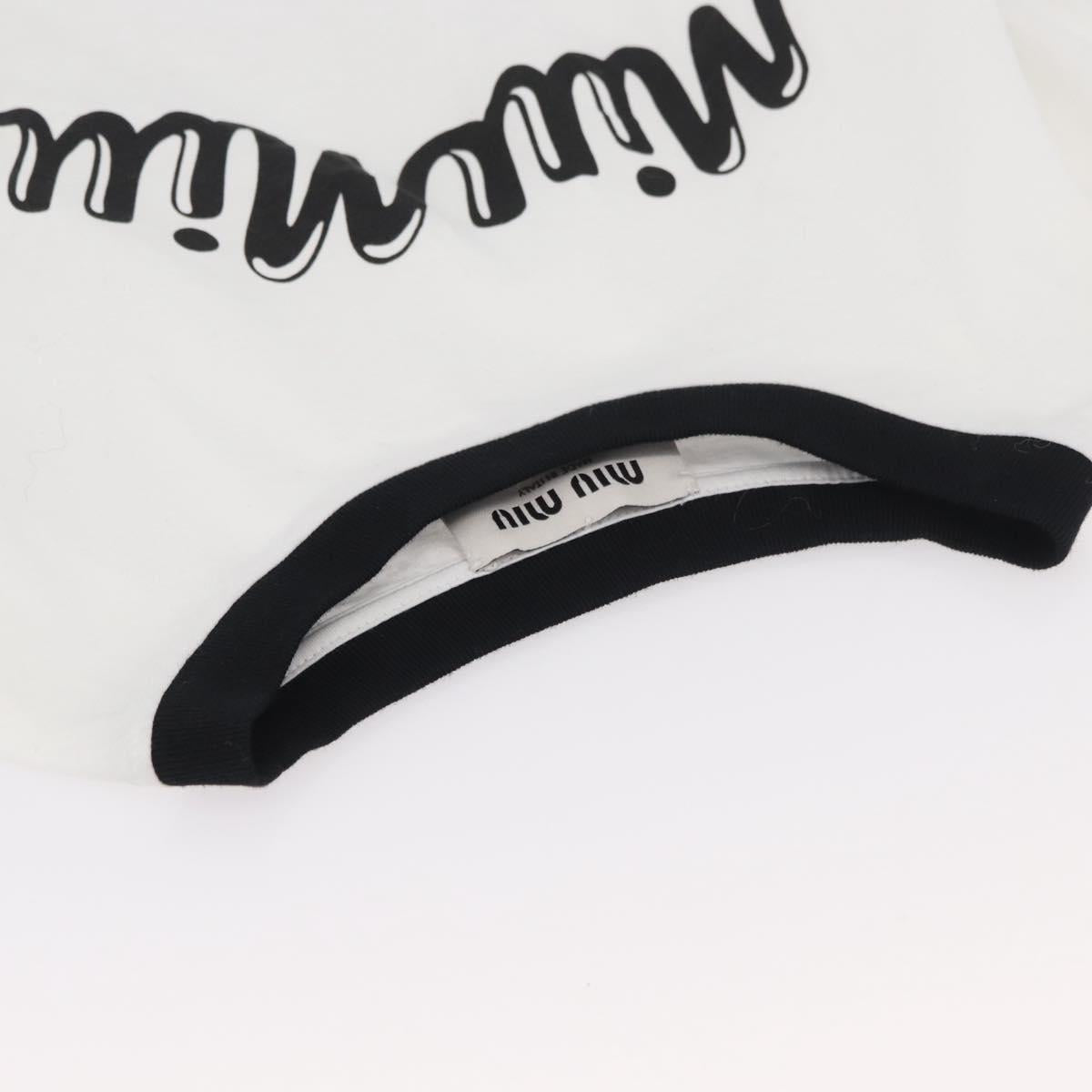 Miu Miu Short Sleeved T Shirt Cotton White Auth AMZ555M