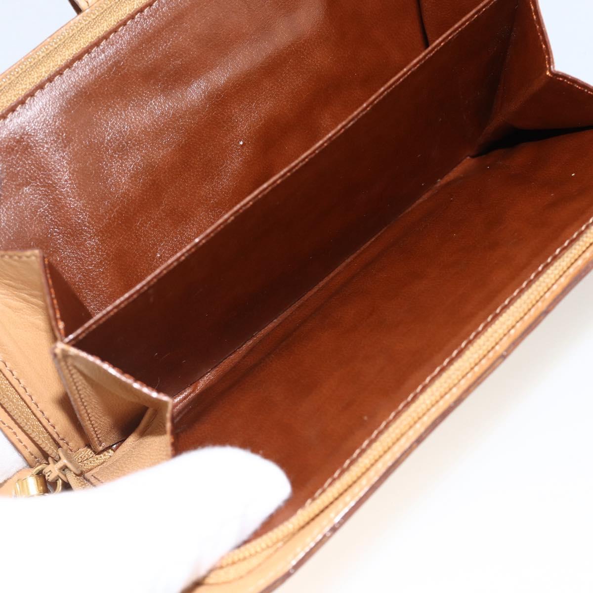 BOTTEGA VENETA INTRECCIATO Long Wallet Leather Beige Auth AMZ568A