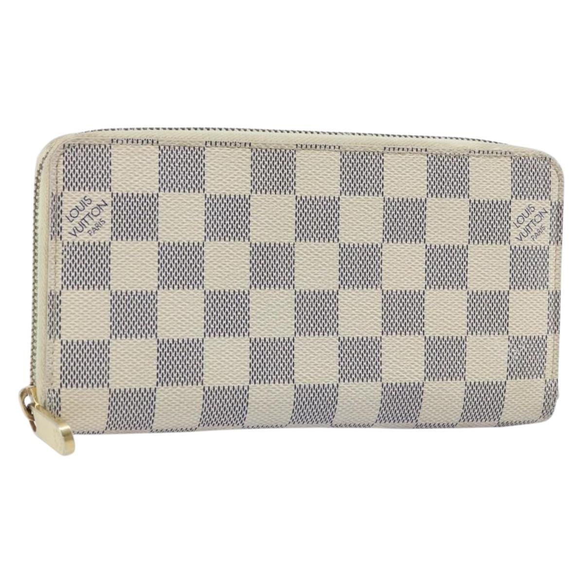 LOUIS VUITTON Damier Azur Zippy Wallet Long Wallet N60019 LV Auth AMZ570