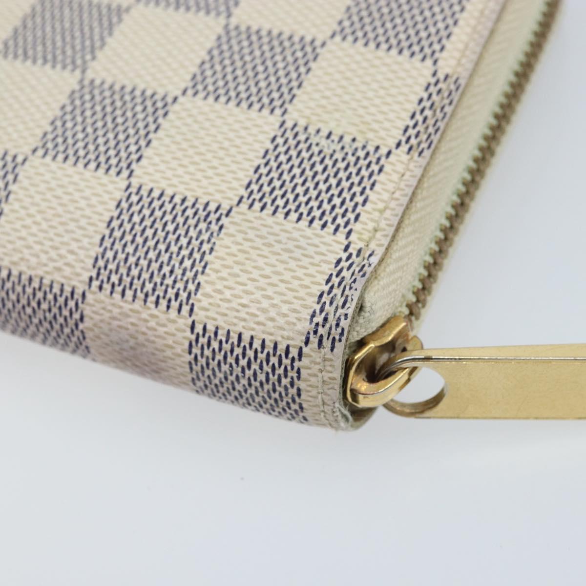 LOUIS VUITTON Damier Azur Zippy Wallet Long Wallet N60019 LV Auth AMZ570