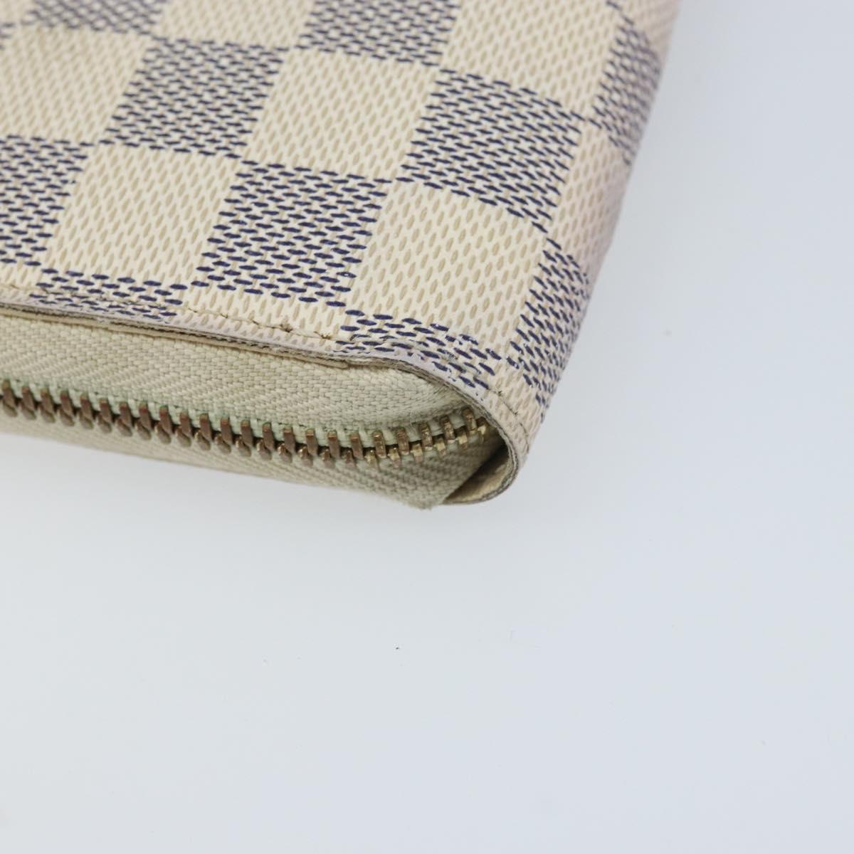 LOUIS VUITTON Damier Azur Zippy Wallet Long Wallet N60019 LV Auth AMZ570