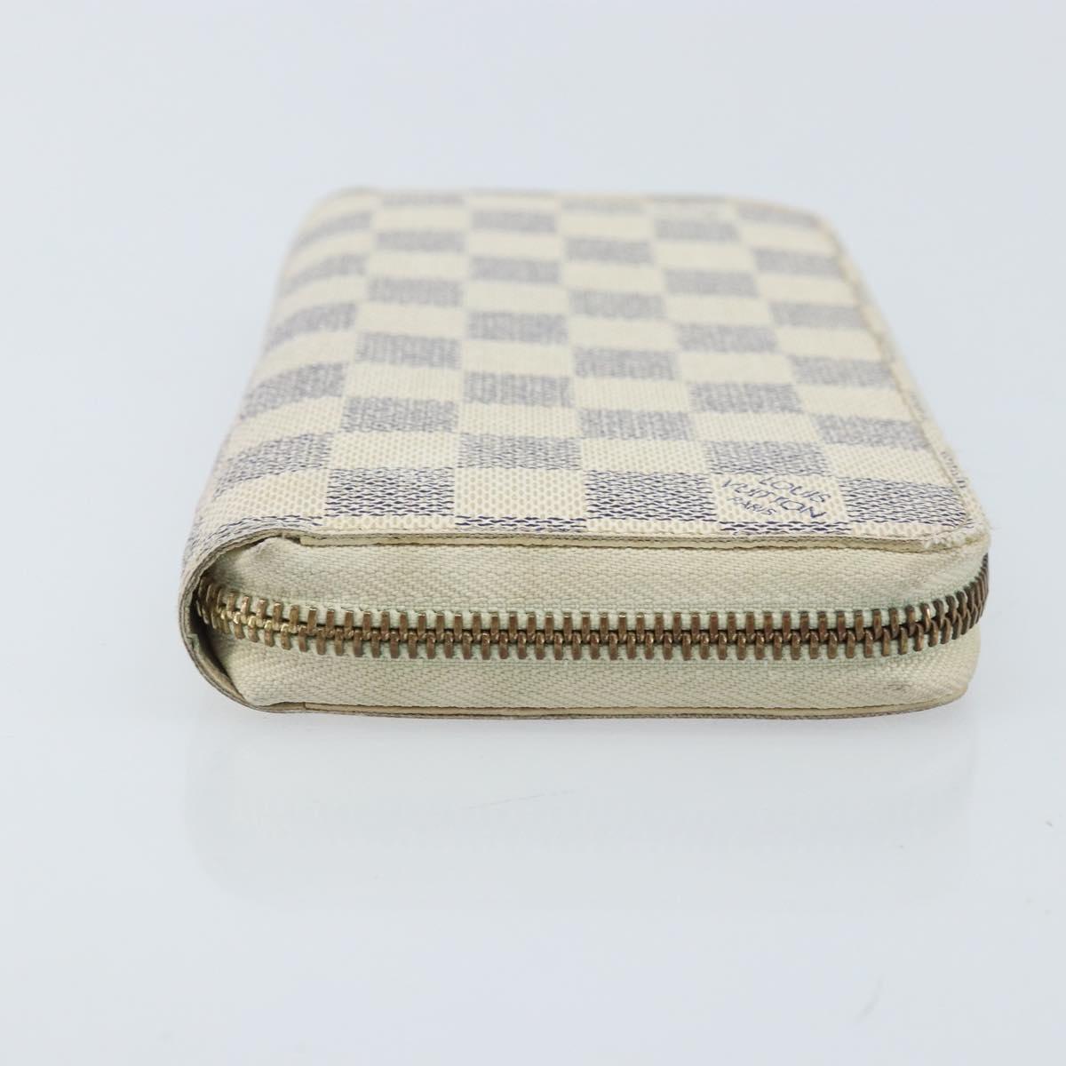 LOUIS VUITTON Damier Azur Zippy Wallet Long Wallet N60019 LV Auth AMZ570