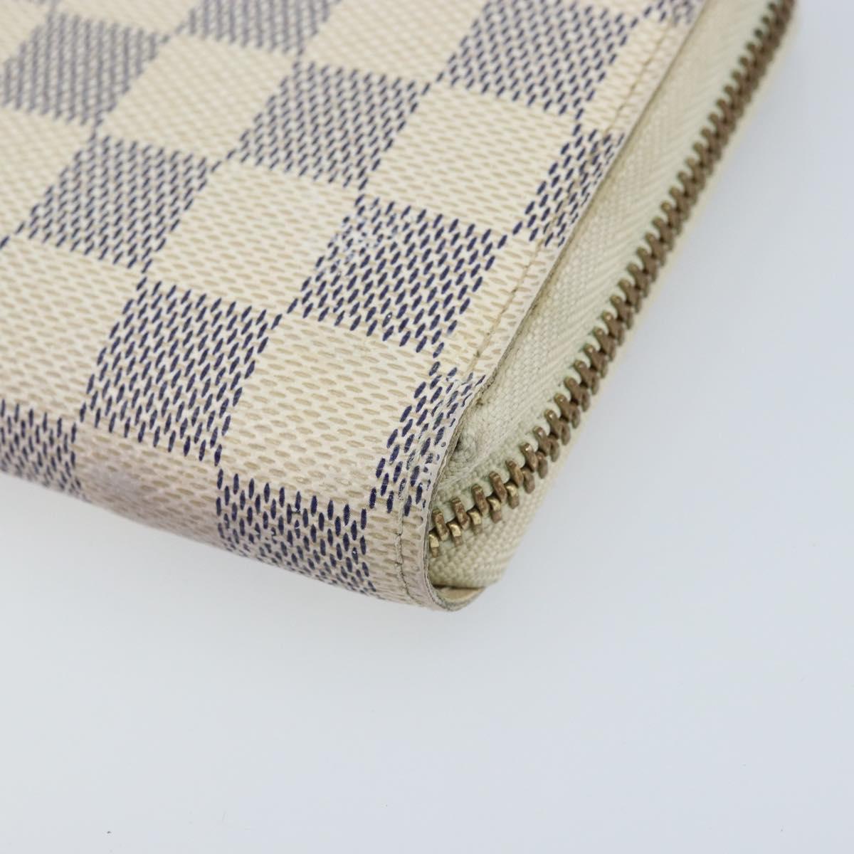 LOUIS VUITTON Damier Azur Zippy Wallet Long Wallet N60019 LV Auth AMZ570