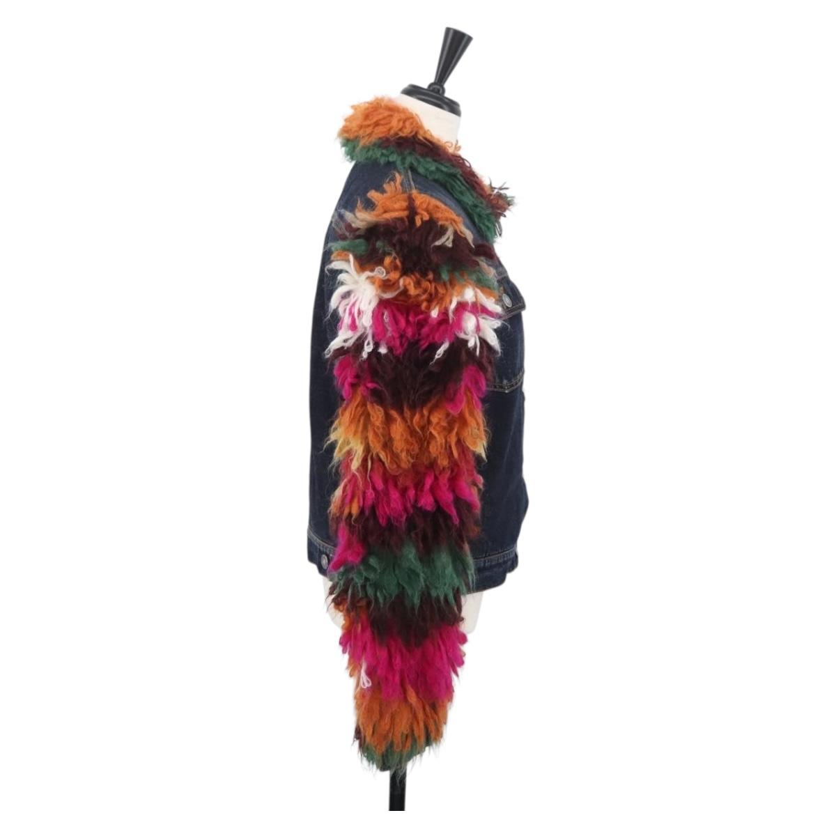 Christian Dior Fringe Jacket Denim Blue Auth AMZ580SM