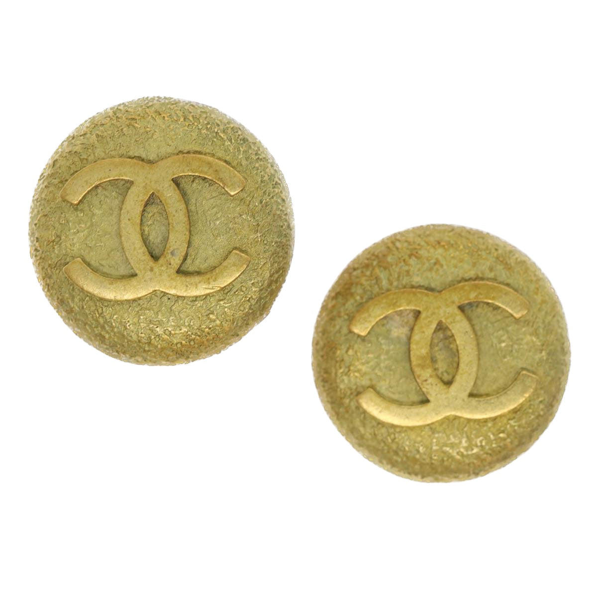 CHANEL Earring Gold Tone CC Auth ar10055B
