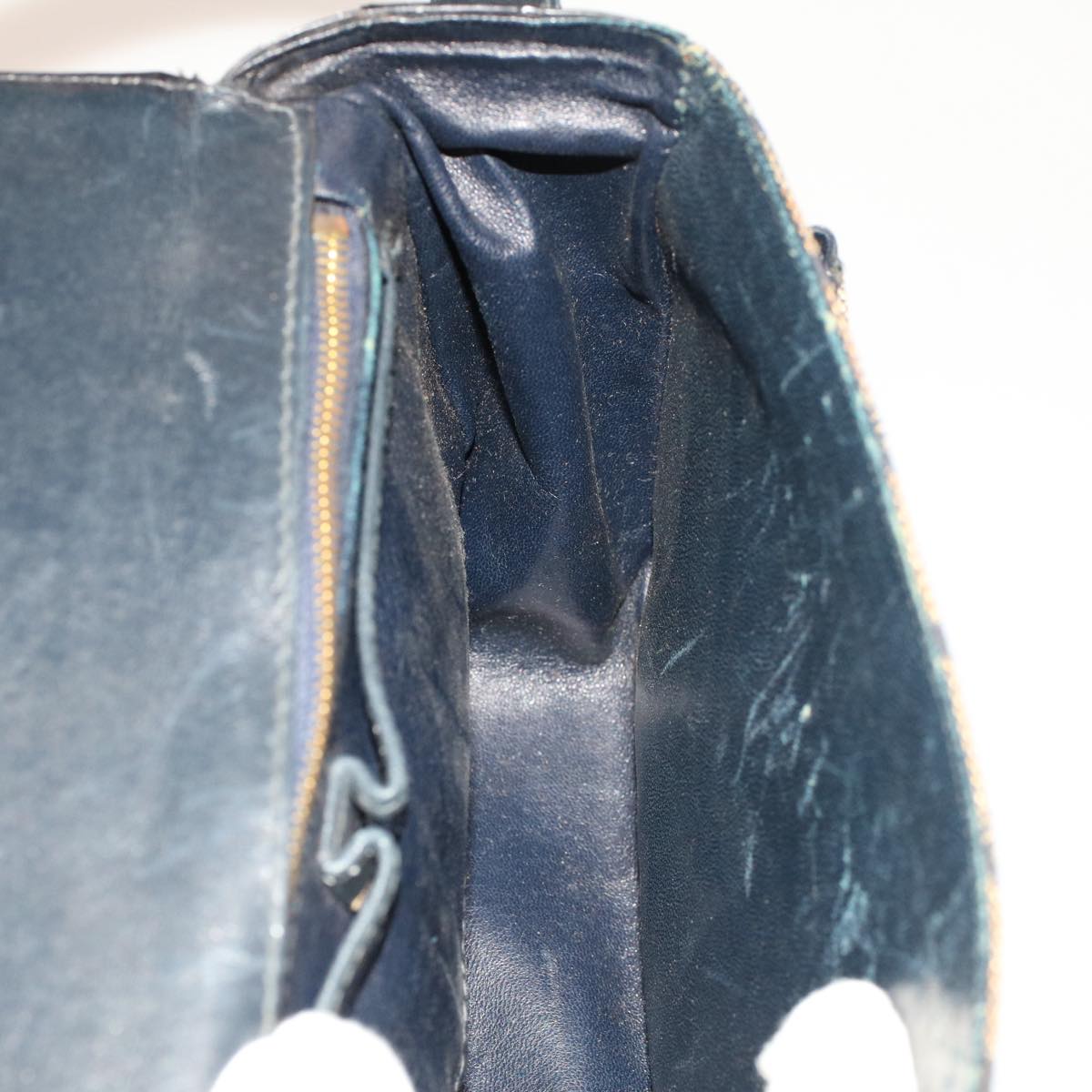 CELINE C Macadam Canvas Shoulder Bag Navy Auth ar10062