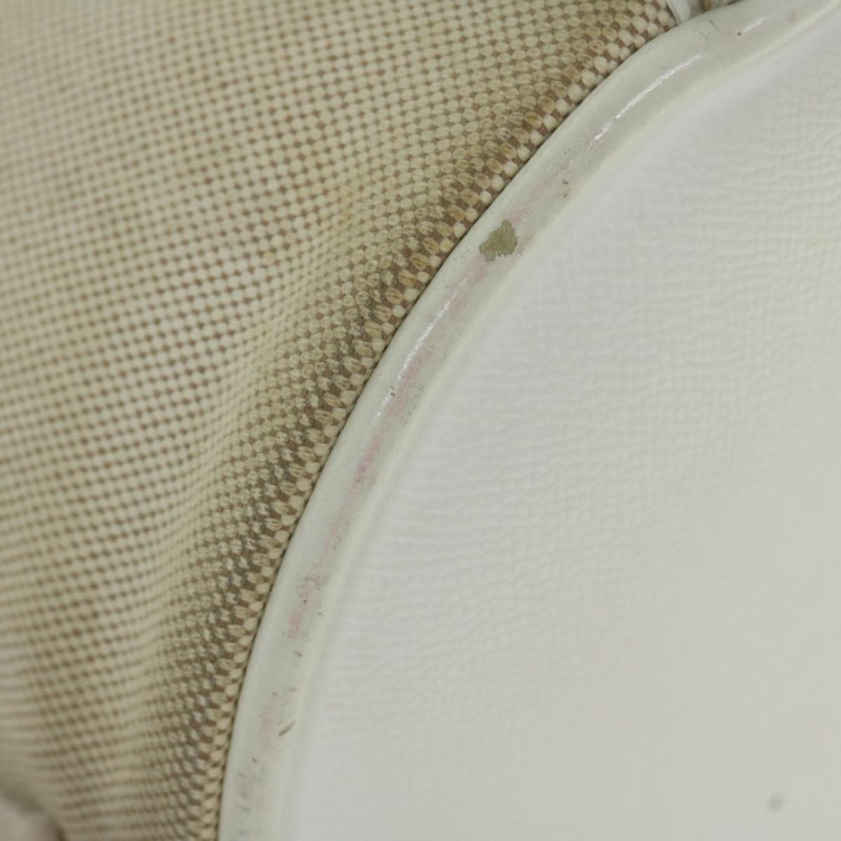 HERMES Sac Marine Receiver PM Shoulder Bag Canvas Leather Beige Auth ar10900