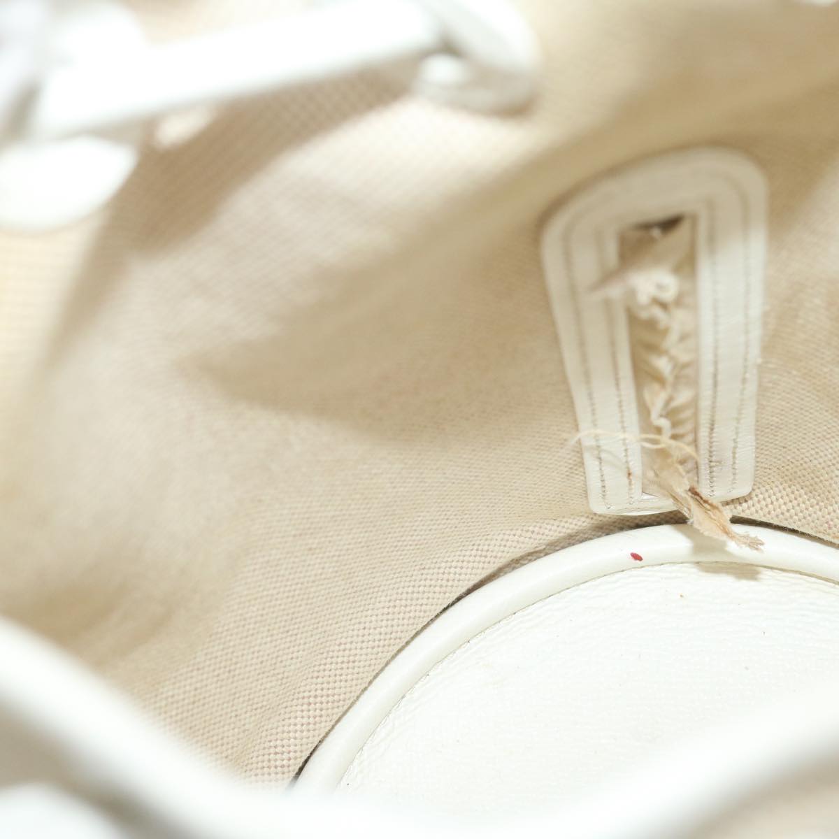 HERMES Sac Marine Receiver PM Shoulder Bag Canvas Leather Beige Auth ar10900