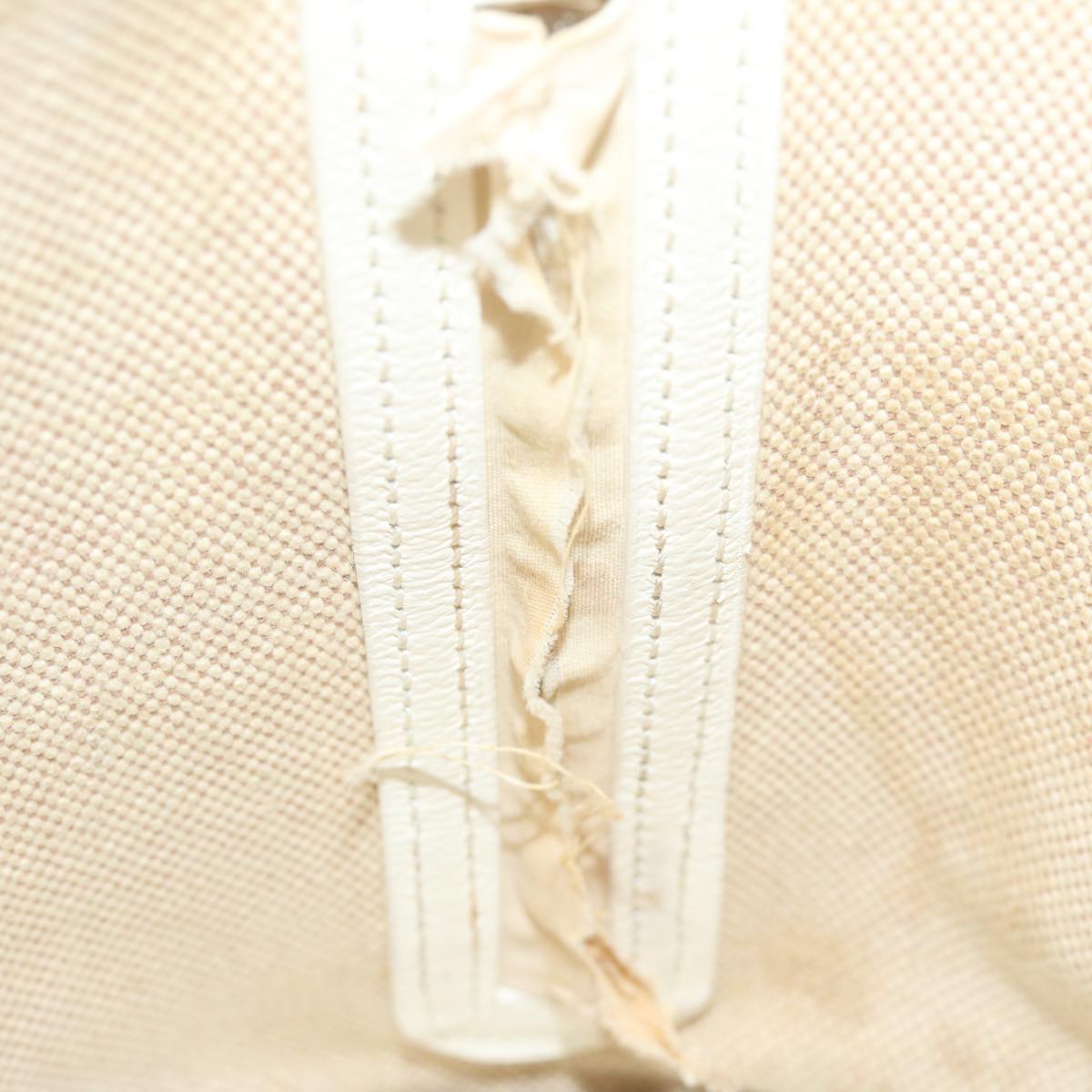 HERMES Sac Marine Receiver PM Shoulder Bag Canvas Leather Beige Auth ar10900