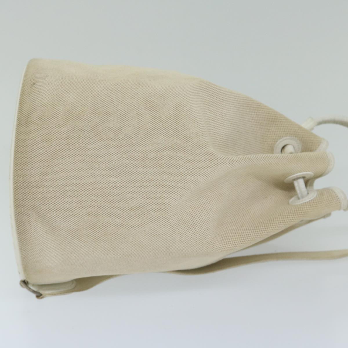 HERMES Sac Marine Receiver PM Shoulder Bag Canvas Leather Beige Auth ar10900
