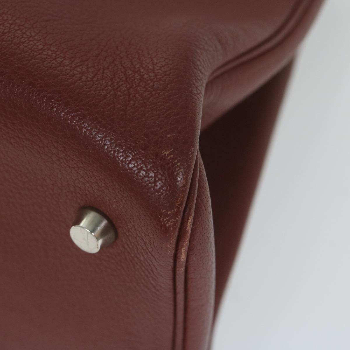 HERMES Cabana Tote Bag Leather Red Auth ar11227