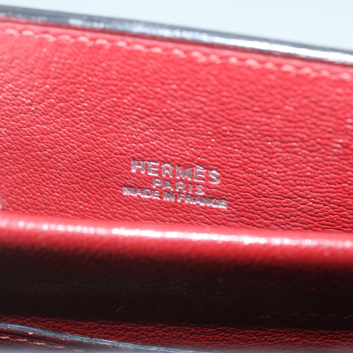 HERMES Cabana Tote Bag Leather Red Auth ar11227