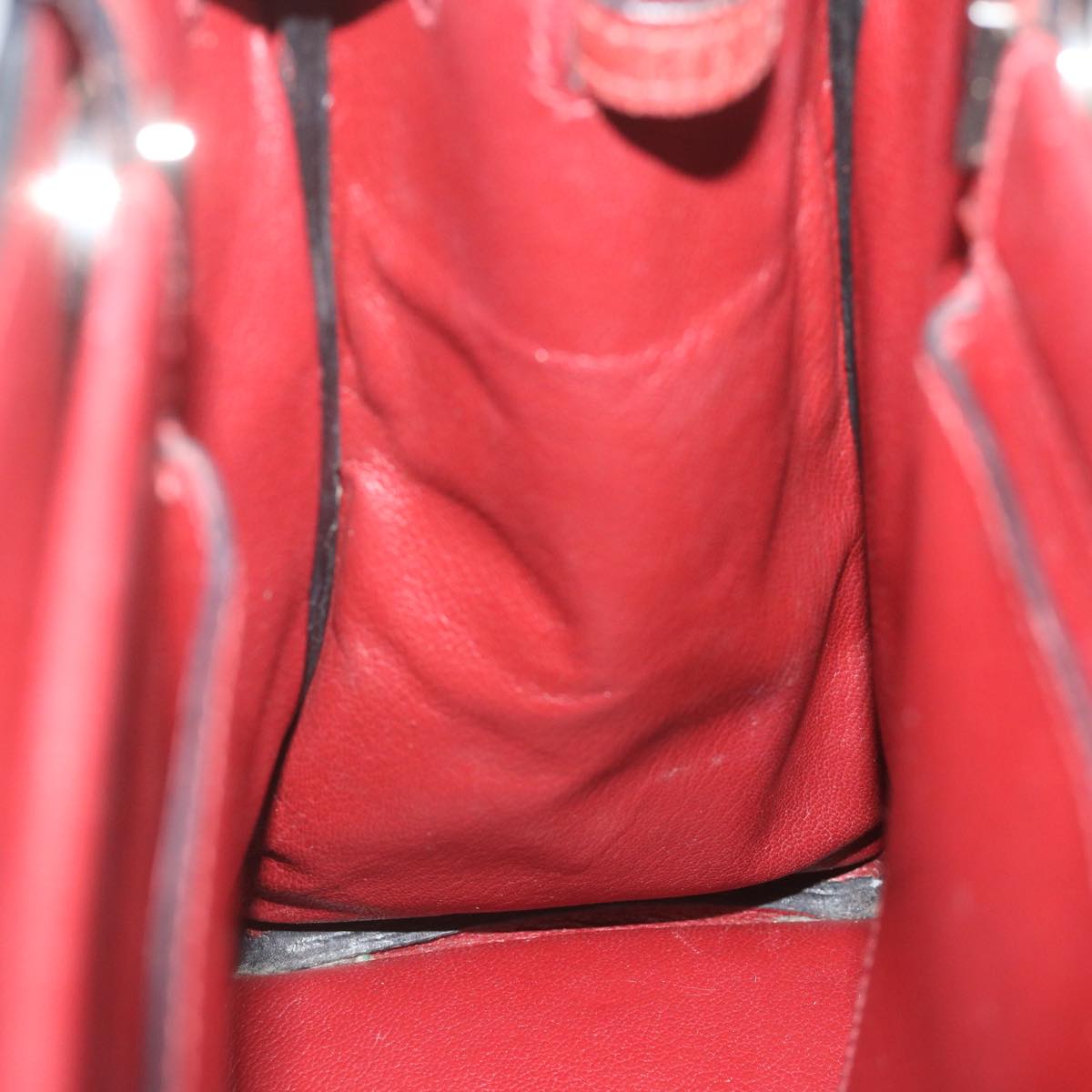 HERMES Cabana Tote Bag Leather Red Auth ar11227
