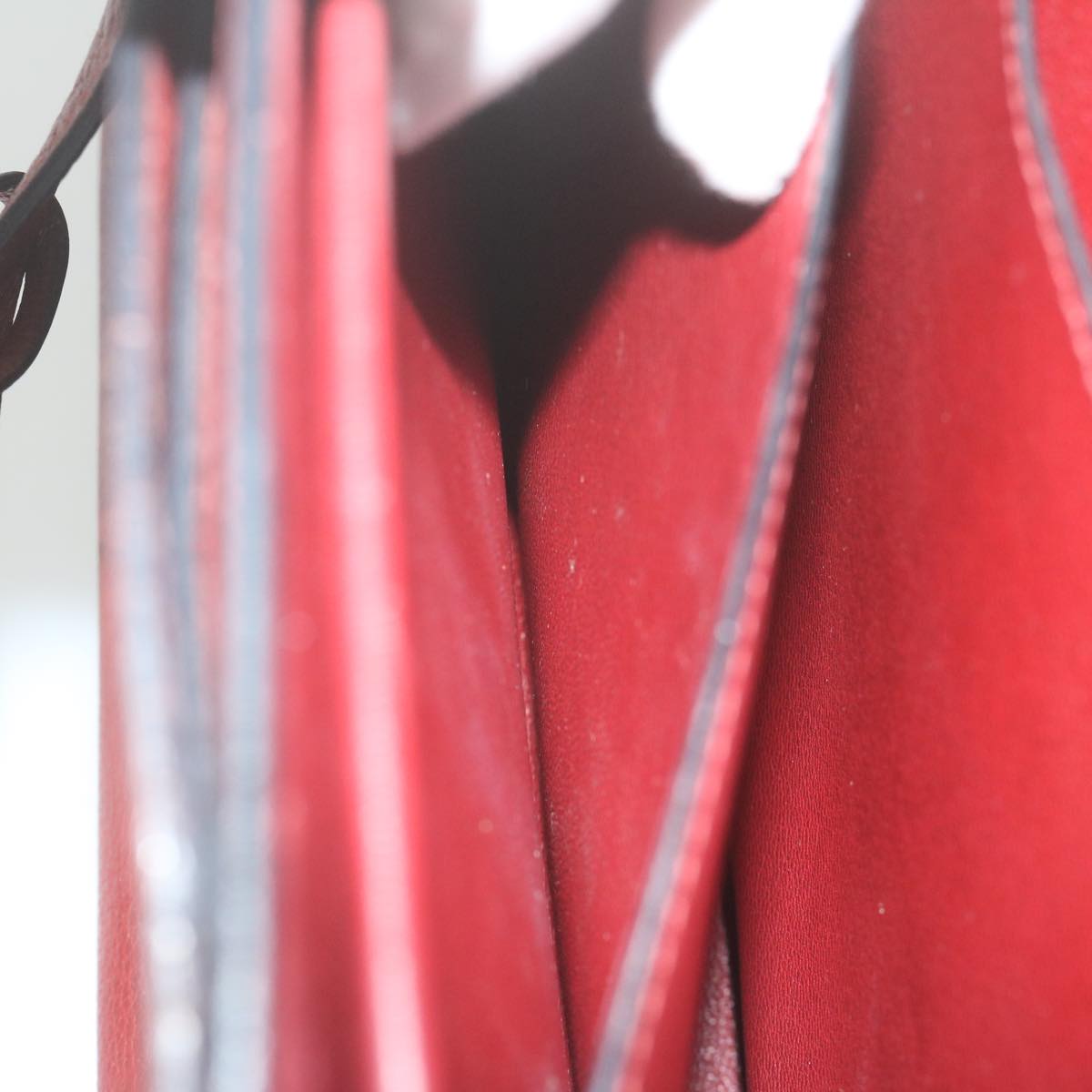 HERMES Cabana Tote Bag Leather Red Auth ar11227