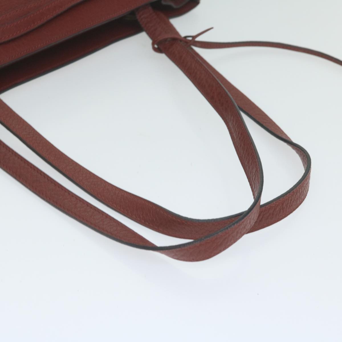 HERMES Cabana Tote Bag Leather Red Auth ar11227