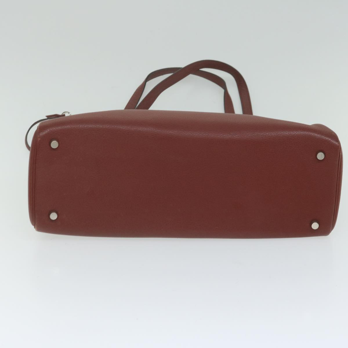 HERMES Cabana Tote Bag Leather Red Auth ar11227
