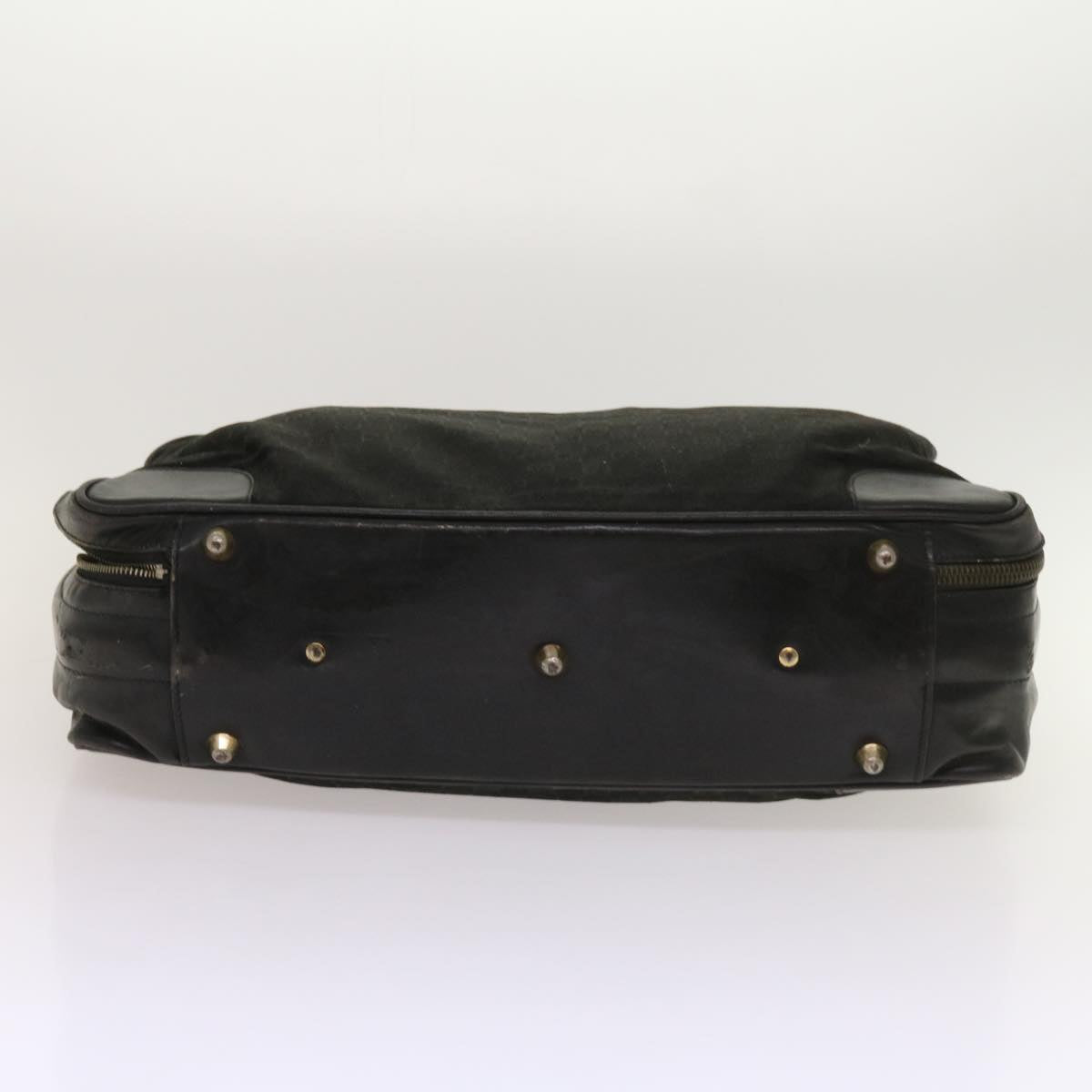 GUCCI GG Canvas Web Sherry Line Boston Bag Black Green Red Auth ar11324
