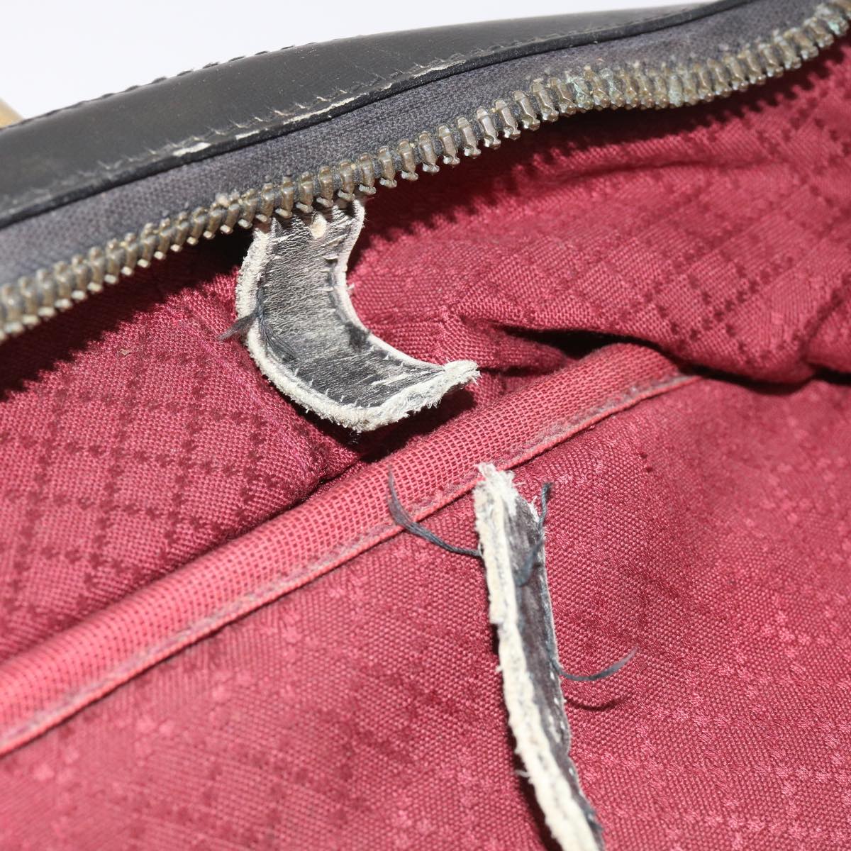 GUCCI GG Canvas Web Sherry Line Boston Bag Black Green Red Auth ar11324