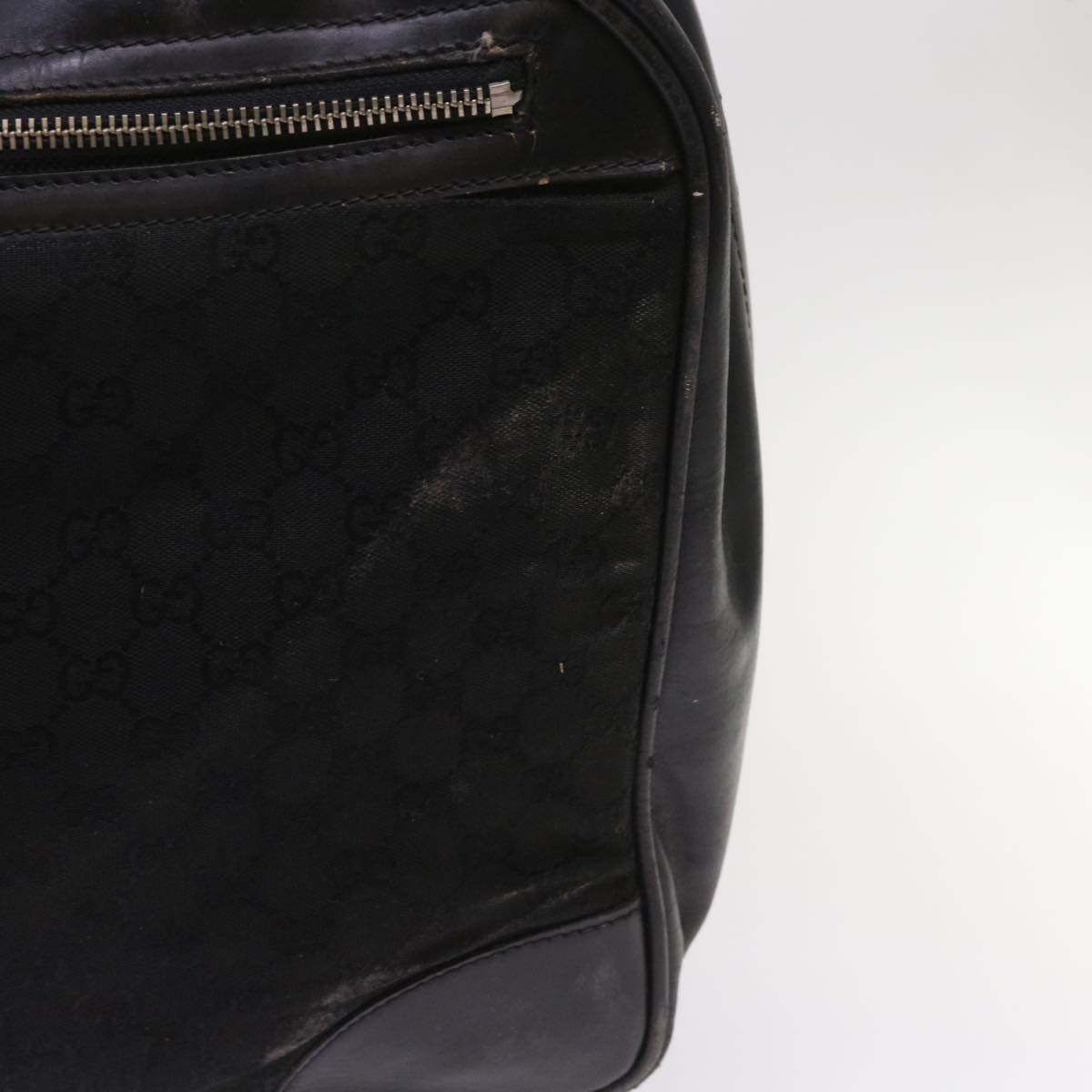 GUCCI GG Canvas Web Sherry Line Boston Bag Black Green Red Auth ar11324