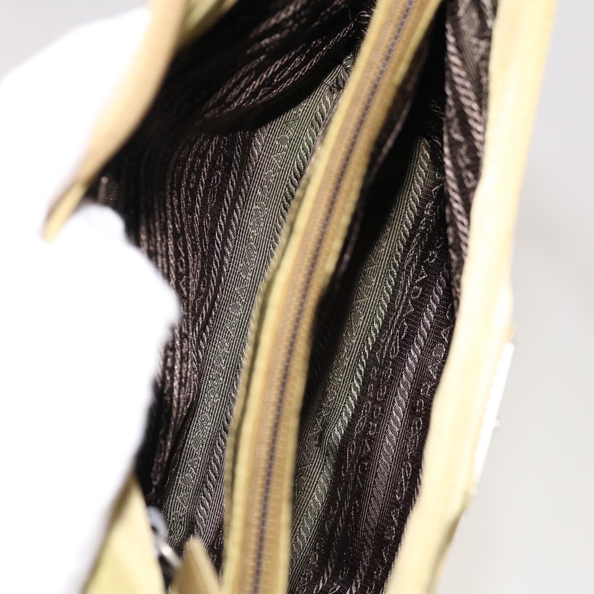PRADA Shoulder Bag Nylon Khaki Auth ar11362B