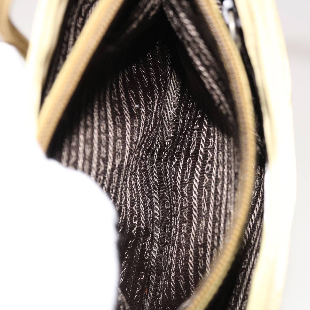 PRADA Shoulder Bag Nylon Khaki Auth ar11362B