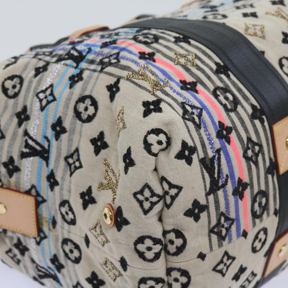 LOUIS VUITTON Monogram Scrunchie Touareg Boston Bag Beige M40360 Auth ar11371SM