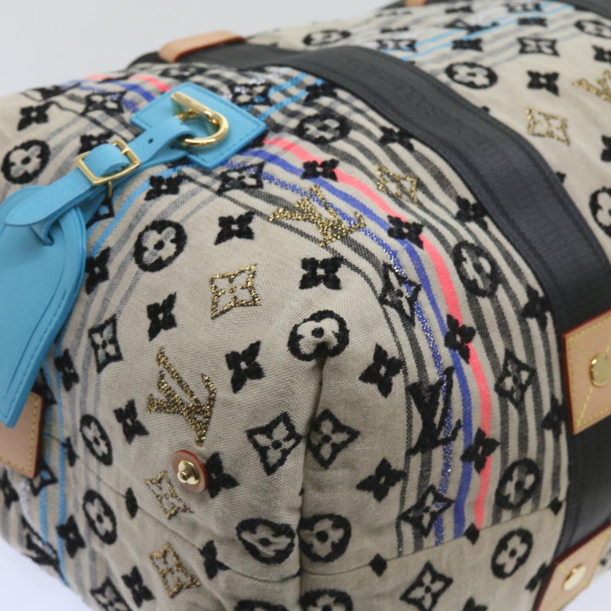 LOUIS VUITTON Monogram Scrunchie Touareg Boston Bag Beige M40360 Auth ar11371SM