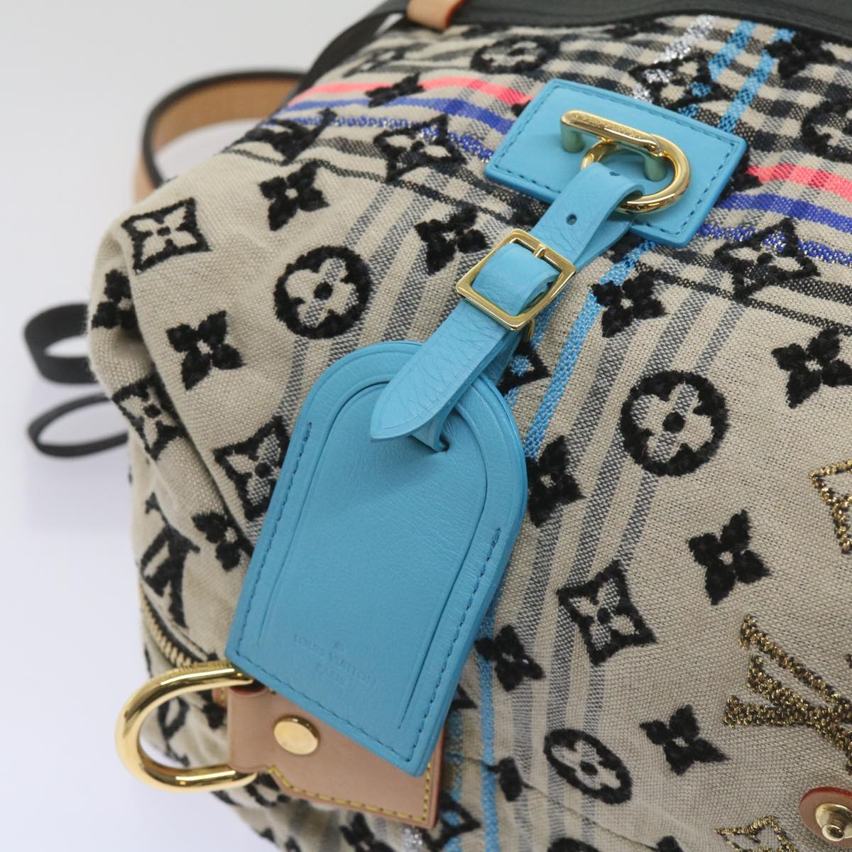 LOUIS VUITTON Monogram Scrunchie Touareg Boston Bag Beige M40360 Auth ar11371SM