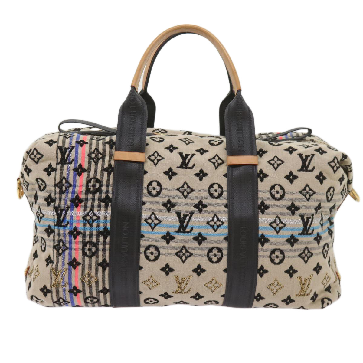 LOUIS VUITTON Monogram Scrunchie Touareg Boston Bag Beige M40360 Auth ar11371SM