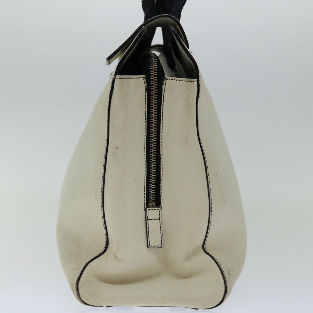 PRADA Hand Bag Leather White Auth ar11644B