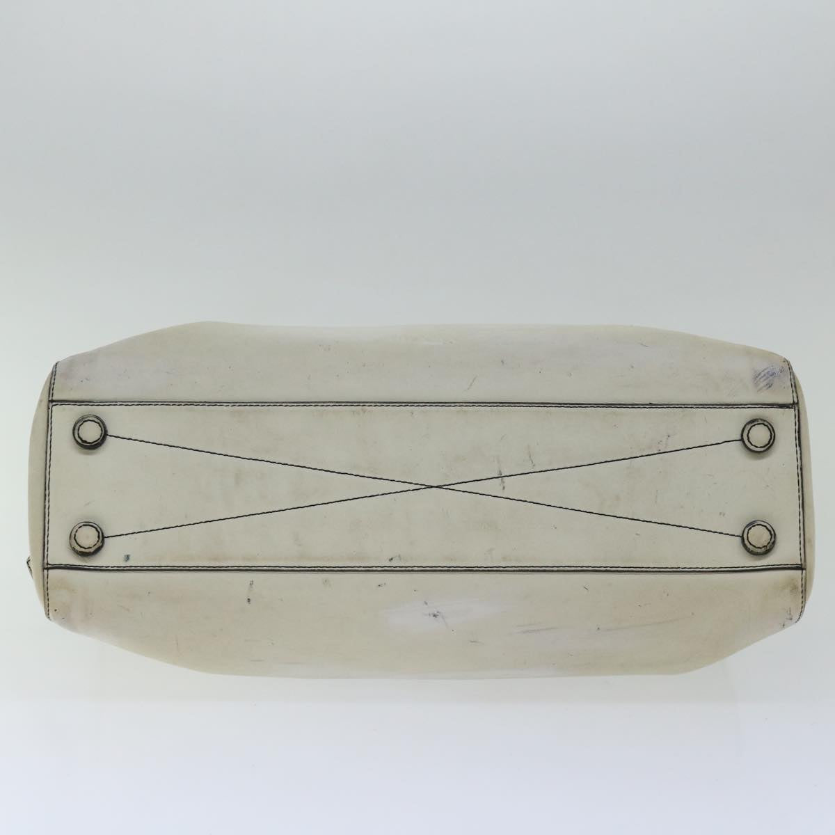 PRADA Hand Bag Leather White Auth ar11644B