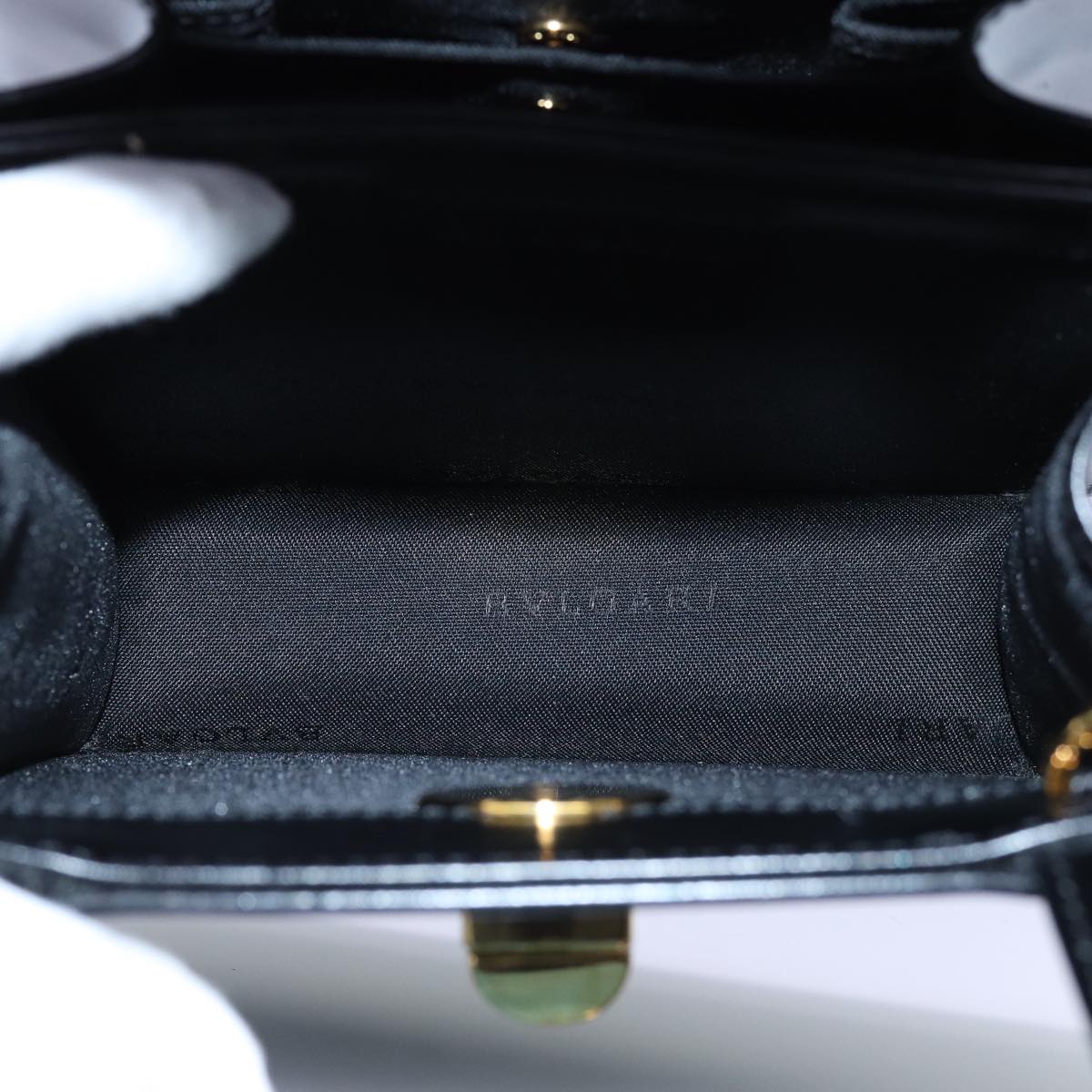 BVLGARI Hand Bag Leather 2way Black Auth ar11750