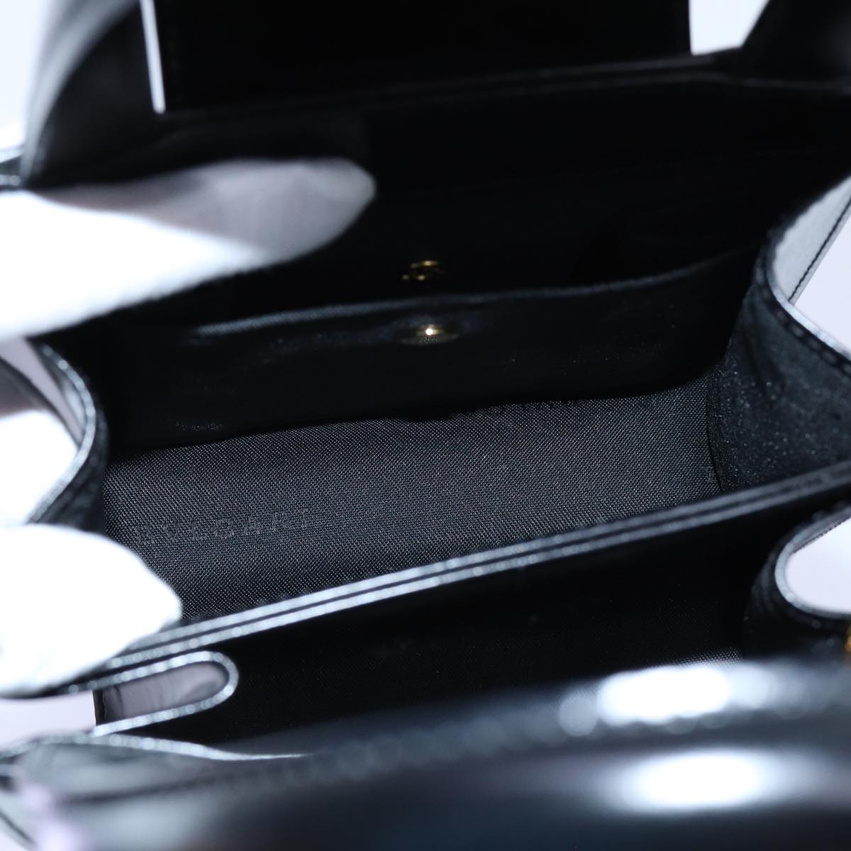 BVLGARI Hand Bag Leather 2way Black Auth ar11750